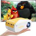 Mini Projector, 2025 Upgraded Movie Projector Portable Supported 1080P FHD, Bluetooth, USB & TypeC, Compatible with IOS & Android Smartphone/Tablet/TV Stick/PC/Laptop, Indoor & Outdoor Home Theater