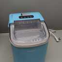 EUHOMY Countertop Ice Maker Machine with Handle, 26lbs Per Day, 9 Ice Cubes Ready in 6 Mins, Auto-Cleaning Portable Ice Maker with Basket and Scoop, for Home/Kitchen/Camping/RV (Blue) (11.57"D x 11.42"W x 8.74"H)