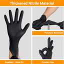 8 Mil Nitrile Gloves for Work, 100 PCS Chemical Resistant Black Disposable Mechanic Gloves for Men & Women Working, Cooking, Cleaning, Gardening, Medium, Heavy Duty, Latex Free