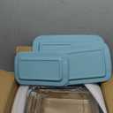 8-Piece Deep Glass Baking Dish Set with Plastic lids, Rectangular Glass Bakeware Set with Lids, Baking Pans for Lasagna, Leftovers, Cooking, Kitchen, Freezer-to-Oven and Dishwasher, Green