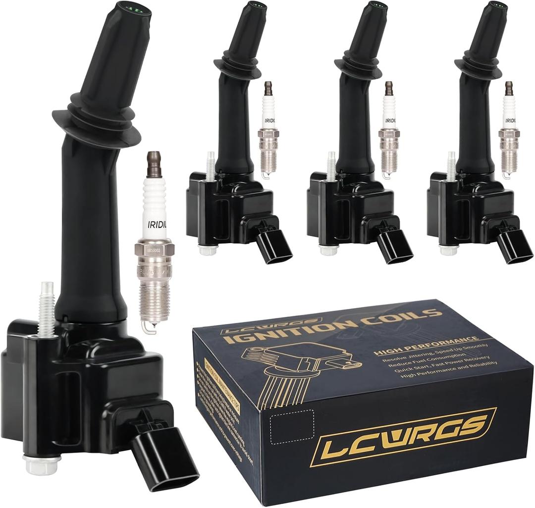 Set of 4 Ignition Coil Pack and Spark Plugs fits for 2016 2017 2018 2019 Chevy Cruze Equinox Malibu Volt GMC Buick Encore Terrain 1.4 1.5 L4 Coils Spark Plugs Replaces UF802 91970