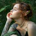 2 x FRESHME Mushroom Elf Ears Adult - Handmade Soft Pixie Fairy Ears with Moss Mushroom and Flower Non Piercing Woodland Forest Elven Ear Cuff for Women Christmas Renaissance Halloween Cosplay Accessories