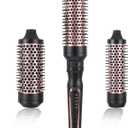 VAGARY 3 in 1 Thermal Brush Set, Heated Round for Blowout Look, Dual Voltage Curling Iron Brush, Ceramic Tourmaline, 3 Detachable Combs, 5 Temperature Settings