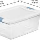 Sterilite 12-Pack Latching Box, Under Bed Storage Bins with Lids, Clear Plastic, 15 Quart - Heavy-Duty Organizing Containers for Closet, Bathroom, and Office