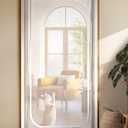 BFNN Cat Screen Door, Extra Tall Cat-Proof Mesh Gate, Fit Door Size 38'' x 82'', Anti Scratch Mesh with Zipper Closure, for Living Room, Kitchen, Bedroom (White, U-Shaped)