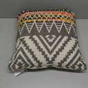 LR Home Throw Pillow, Off White/Chindi, 18×18 Inch