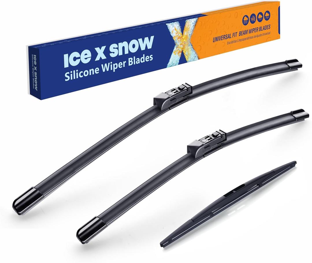 ICEXSNOW Silicone Windshield Wiper Blades Replacement for 2019 2020 2021 2022 2023 2024 Subaru Forester (Pack of 3) Automotive Replacement Windshield Wiper Blades, 26"+17"+14"(B)