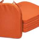 SQUARE MOON Chair Cushions for Dining Chairs, High Resilience Foam Dining Room Chair Pads, Kitchen Seat Cushions with Ties, Machine Washable, 17" x 16" x 2", 4/Pack, Orange