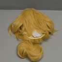 PATTNIUM Kids Short Blonde Wig Golden Blonde Wig with Bun for Girls Synthetic Wig with Wig Cap