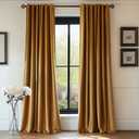 Lazzzy Velvet Blackout Curtains Brown Thermal Insulated Curtains 84 Room Window Drapes Super Soft Luxury Curtains for Living Room Bedroom Rod Pocket 1 Panels 84 Inch Long Gold Brown