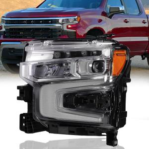 Zhaoyang LED Headlight Assembly Compatible with Chevy Chevrolet Silverado 1500 2022 2023 2024 Headlamp Assembly Replacement Transparent Lens Projector (Left Driver Side)