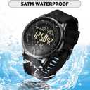 COSSINIGE Mens Digital Waterproof Military Watch for Men Black Dive Tactical Sports Minimalist Ultra-Thin Wrist Watch