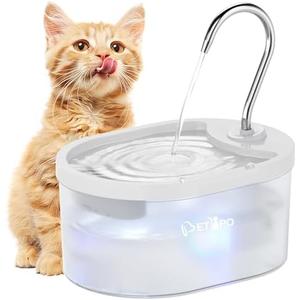 Cat Water Fountain, 100oz/3L Cat Fountain, Super Silent Pet Water Fountains for Cats Indoor, LED Water Level Alarm Light, Faucet Cat Fountain with Quiet Pump for Cats Dogs, BPA-Free, Easy Clean-White