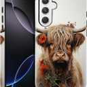 Heavy-Duty Protective Case for Samsung Galaxy S25 Plus 6.7",Dual-Layer PC + TPU, Anti-Scratch, Shock-Absorbent, 2-in-1 Full Protection,Cute Highland Cow