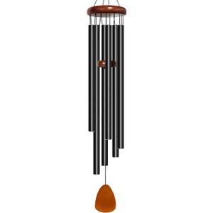 Wind Chimes for Outside Deep Tone, 50 inch Large Wind Chimes, 6 Heavy Duty Tubes Aluminium Metal Extra Large Wind Chime, Decoration for Garden, Patio, Yard, Gift for Mother's Day(Waterdrop) (Black)