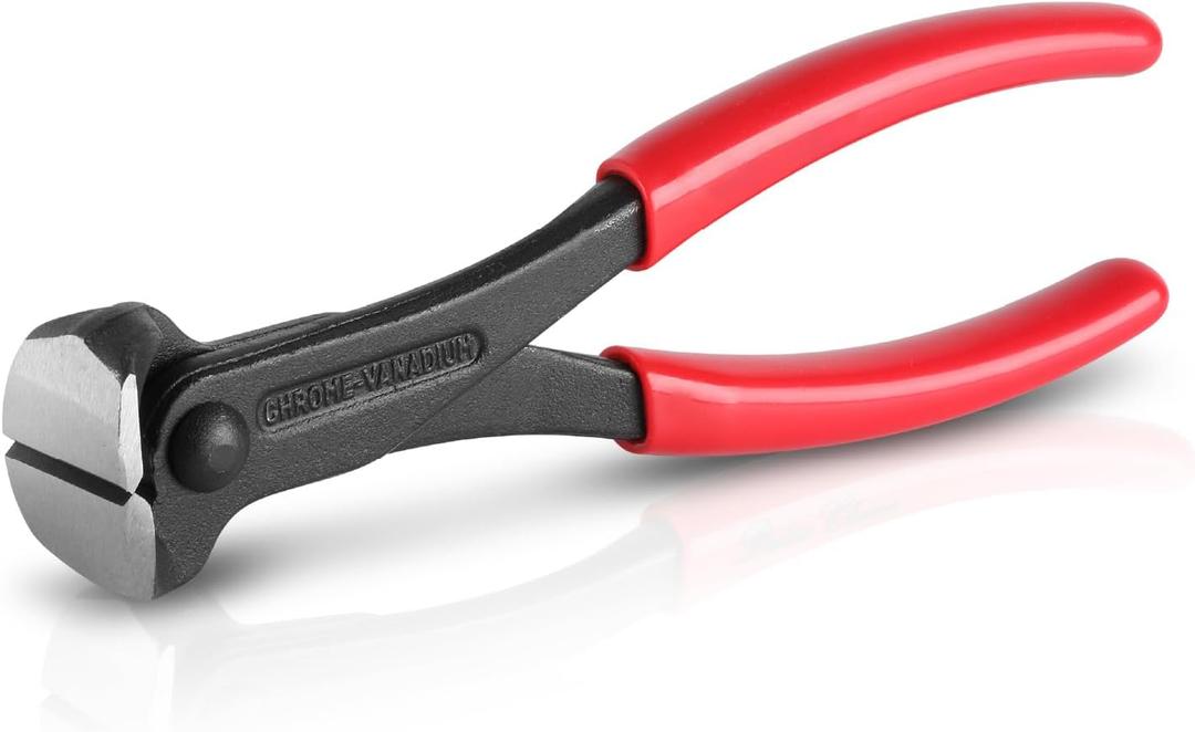 Bates Nail Puller - Cat's Paw Nail Puller & Remover, End Cutting Pliers, Staple Puller, Carpenter's Tool (7", 1 Pack, Red)