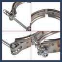 T304 Stainless Steel 3.0" ID to 4.0" ID Exhaust V-Band w/Clamps 3.0 Adapter Flange Reducer