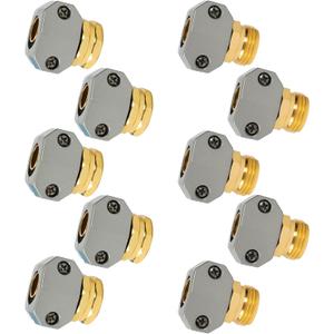 LIULO TOOL Garden Hose Repair Kit, 5 Sets Aluminum Alloy Garden Hose End Mender Kit with Zinc Clamp, Male and Female Repair Connector Fittings Fit 3/4 Inch and 5/8 Inch