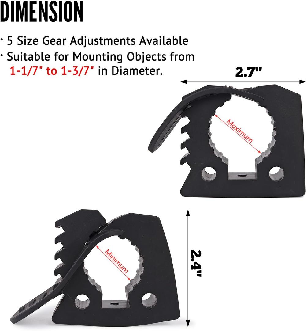 Shovel Holder Clamp Kit,Truck Bed Molle Panel Mount, Shovel Mount for Roof Rack,Quick Release Clamps Off Road UTV Utility Trailer Accessories Fits 1-1/7" to 1-3/7" Diameter Tools (3 Pack)