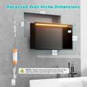 Stainless Steel 12"x24" LED Lights Shower Niche - No Tile Needed Recessed Wall Niche Waterproof for Walk in Shower Bathroom Storage, Matte Black, W24" X H12"