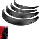 BLACKHORSE-RACING 4PCS 780mm+840mm Universal Fender Flares Flexible Wide Body Car Kit Wheel Arches 2.25"/2.5", Pack of 4
