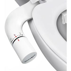 Easy to Install Ultra-Slim Bidet Attachment for Toilet & Toilet Seat, Non-Electric, Dual Nozzle (Frontal & Rear Wash), Adjustable Cold Water Pressure, Stainless Steel Inlet, Silver