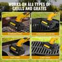 Electric Grill Brush, Grill Cleaner with LED Light & Battery Power Display, 350 RPM Shed-Free Steel Bristles, Removable Brush Head, Cordless & Type-C Rechargeable Grill Scraper for Outdoor BBQ