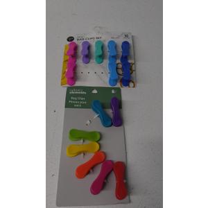 Multicolor Bag Clips 2 Sets Assorted, Pack Of 18