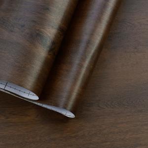 31''x354'' Dark Brown Wood Contact Paper Peel and Stick Wallpeper Self Adhesive Walnut Wood Grain Contact Paper for Furniture Countertops Bubble Free Design Thick Waterproof Top Vinyl Wrap