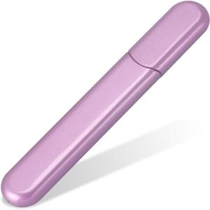Premium Glass Nail File with Case, Crystal Diamond Salon Best Beauty Nail Buffer for Natural and Acrylic Nails Christmas Gift for Woman and Man,Light Purple