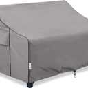Patio Sofa Cover Waterproof, Heavy Duty 600D Oxford Fabric with UV Protection & Air Vents, Fits 52"W x 35"D x 34"H Inches for Outdoor Couch, Loveseat, Garden Furniture (Grey)