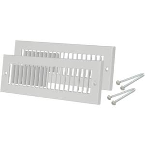 PATIKIL 2" x 10" Duct Opening Vent Cover, 2 Pcs Toe Kick Vent Cover HVAC Toe Space Register Grille Return Air Grilles for Home Ceiling Wall Floor, Gray-Outer Size: 3.4" x 11.4"