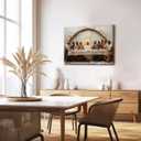RUMSICH Last Supper canvas wall mural Jesus and Disciples wall decoration Christian painting religious poster print Christmas home decor suitable for living room prayer room church office16 x 24 inch