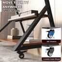 Rolling TV Stand on Wheels with Wood Shelf for 50-100 Inch LCD LED Flat Curved Screens, Heavy Duty Outdoor TV Cart on Wheels, Height Adjustable, Holds up to 220 LBS, Vesa 800600mm.