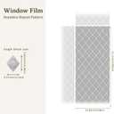 Privacy Window Film Stained Glass Decorative Lattice Pattern Geometry Etched Window Cling for Glass Door with Tools, Lozenge Crystal, 22.83" x 78.74"