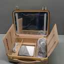 Mocado Travel Makeup Case with Lighted Mirror, Makeup Box with 8 Makeup Brushes and 10x Magnifying Mirror,Cosmetic Case Adjustable Brightness Makeup Train Case with Makeup Brushes Divider(Black)