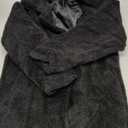 Angashion Women's Fuzzy Fleece Lapel Open Front Long Cardigan Coat Faux Fur Warm Winter Outwear Jackets M