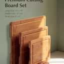 JINGNING Deep-Carbonized Bamboo Cutting Board Set for Kitchen with Wood Storage Stand, Deep Juice Grooves, Easy-Grip Handles & Non-Slip Pads, Premium Kitchen Gift