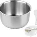 3L/5.5 Cup Stainless Steel Inner Pot Compatible with Zojirushi NS-ZCC10 Rice Cooker, Food-Grade Replacement Cooking Bowl,Uncoated Thickened Inner Pot ReplacementIncludes Rice Spoons