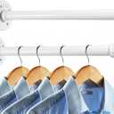 Sumnacon 2 Pcs 14 Inch Industrial Pipe Clothes Bar - Heavy Duty Rustic Metal Coat Hanger with Screws,Wall-Mounted Garment Holder Rack for Bedroom Bathroom Wardrobe Boutique Clothing Store,White