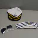 Yacht Captain Hat, Sailor Hat Costume Accessories Set with Navy Scarf and Sunglasses, Nautical Hats for Men Women
