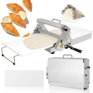 Folding Dough Sheeter, Folding Dough Rolling Machine, Manual Dough Sheeter, Dough Sheeter Machine For Home, Stainless Steel Dough Machine With 55 Adjustable Thicknesses, Pizza Croissants Puff Model400