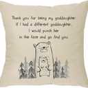 2 x XUNLIZXY Funny Goddaughter Pillowcase Gifts-for Birthday Christmas Graduation Throw Pillow Cover Cushion Cover Thanks for Being My Goddaughter