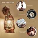 NOXARTE Rustic Wall Sconce Lighting Lantern Mounted Light with Glass Lampshade for Hallway Farmhouse Loft W7 x H15