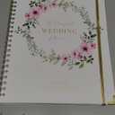 Wedding Planner for Bride - Wedding Planning Book and Organizer, 8.5" x 11" with Tabbed Sections, Metal Corner, 5 Inner Pockets, Sticker, Wedding Countdown Calendar (White-Floral)