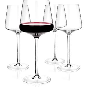 Crystal Wine Glasses 20.5-ounce, Set of 4 - Red or White Wine Large Glasses - Pinot Noir - Burgundy - Bordeaux - 600ml