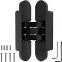Black Invisible Door Hinge 180 Degree Swing, Heavy Duty (135lb) Hidden Door Hinge, Three-Way Adjustable, Interior Door Concealed Hinge - Villar Home Designs