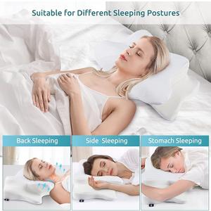 DONAMA Cervical Pillow for Neck and Shoulder,Contour Memory Foam Pillow,Ergonomic Neck Support Pillow for Side Back Stomach Sleepers with Pillowcase (Queen Size 24.8"Lx14.96"Wx5.51"H, White)