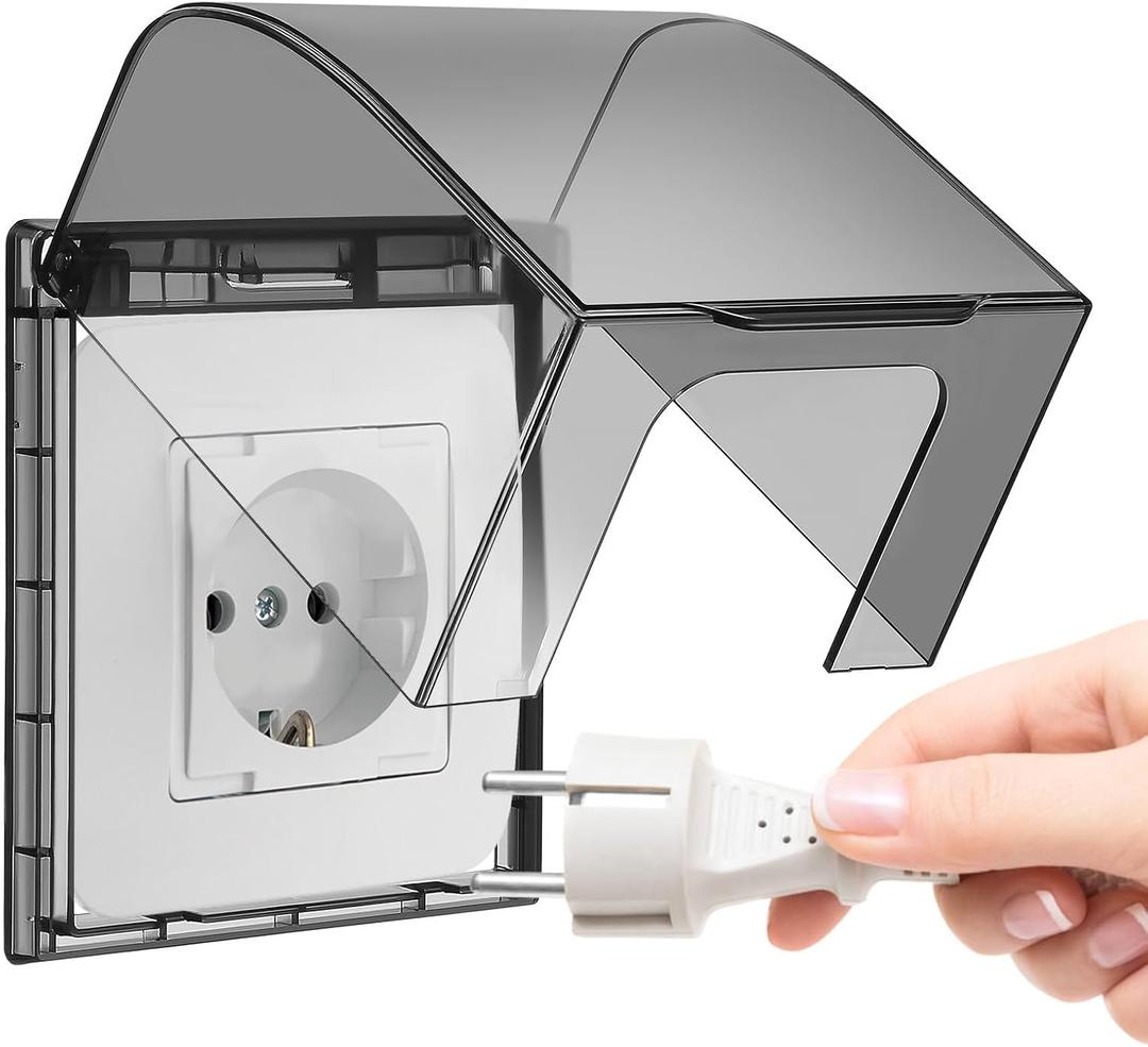 Veemoon Single Outlet Covers Box, Outdoor Outlet Cover Clear Weatherproof Box Outdoor Electrical Baby Safety Plug Protector for Socket Receptacle Home Improvement 4.52X3.93X3.07in