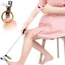 Foldable Long Handle Toenail Clippers Scissors, Easy Reach Pedicure Auxiliary Tools, Extended Nail Clippers for Seniors,Overweight, Hip and Waist Patients| Easy to Carry(with Magnifier, 32Inch)